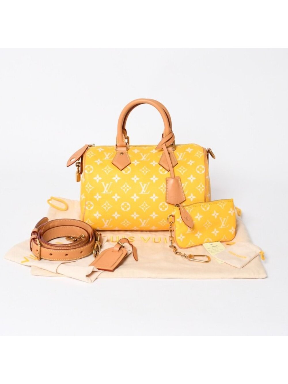 Louis Vuitton Speedy P9 Bandouliere 25 Boston Bag Yellow White